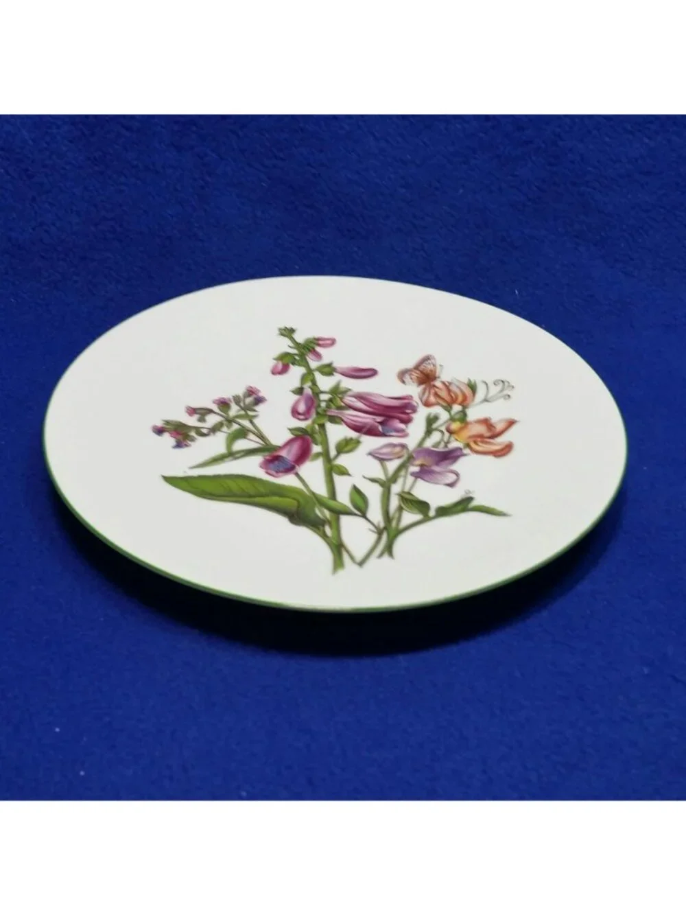 Bareuther Waldsassen Floral Butterfly Salad Plate Wildflower Series Germany 1980